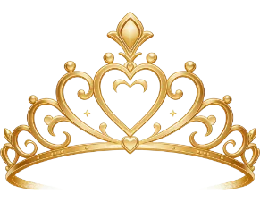 Ilustración de una corona de oro con detalles ornamentados de estilo fantástico.
